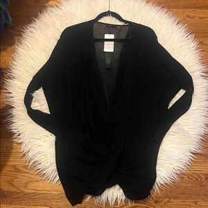 NWT Bobi Black Black V-Neck Women's Sweater with partially open back Size Small